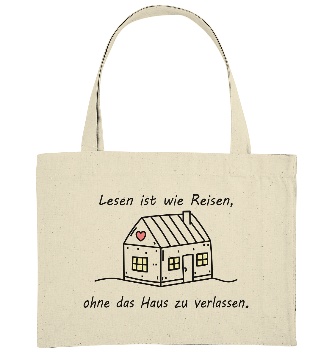 "Lesen ist wie Reisen" - Organic Shopping-Bag