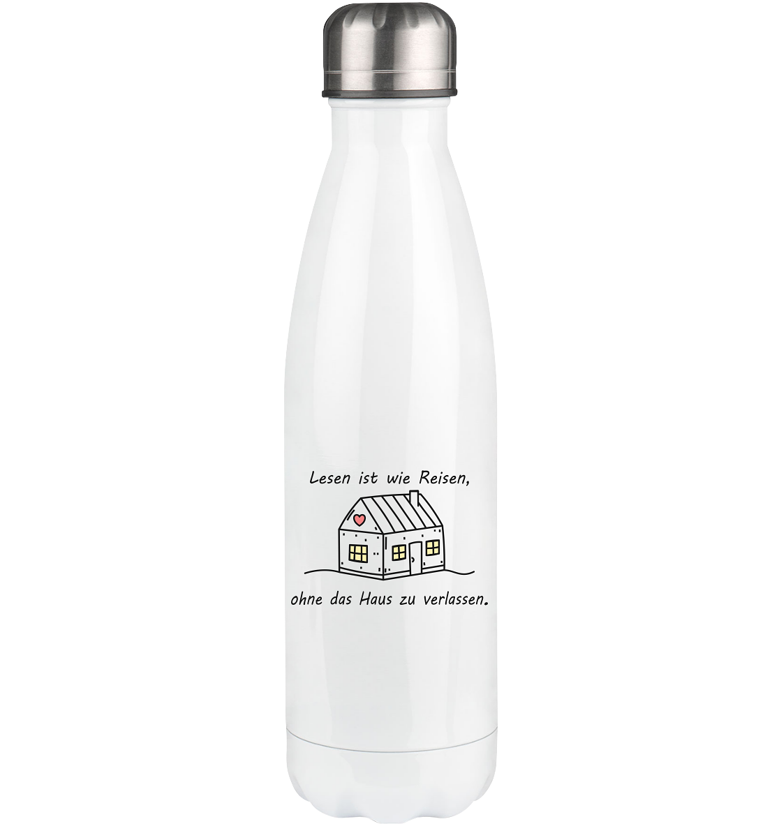 "Lesen ist wie Reisen" - Thermoflasche 500ml