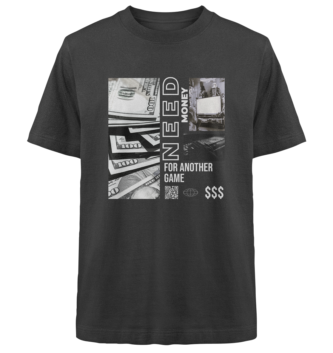 Trashball "Need Money" - Heavy Oversized Organic Shirt