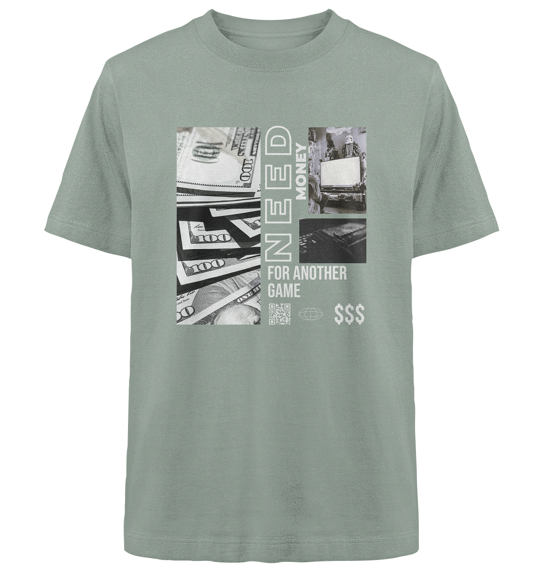 Trashball "Need Money" - Heavy Oversized Organic Shirt